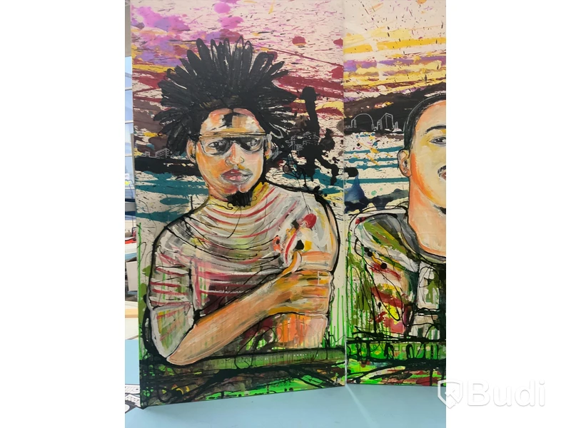 6st grafitti-tavlor, 100x50cm
