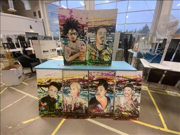6st grafitti-tavlor, 100x50cm
