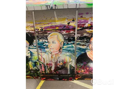 6st grafitti-tavlor, 100x50cm