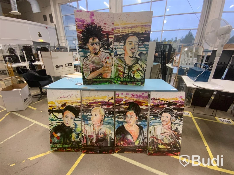 6st grafitti-tavlor, 100x50cm