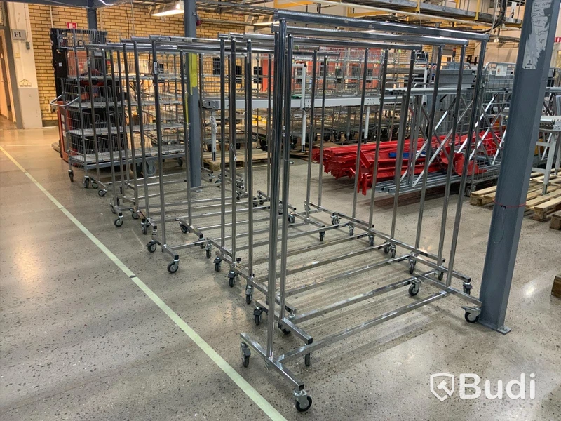 14st klädhästar på hjul GF, 140cm bredd, reglerbar höjd