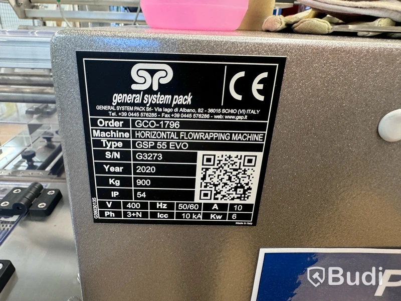 Flowpack GSP 55 Evo, förpackningsmaskin med inbyggd printer, År 2020