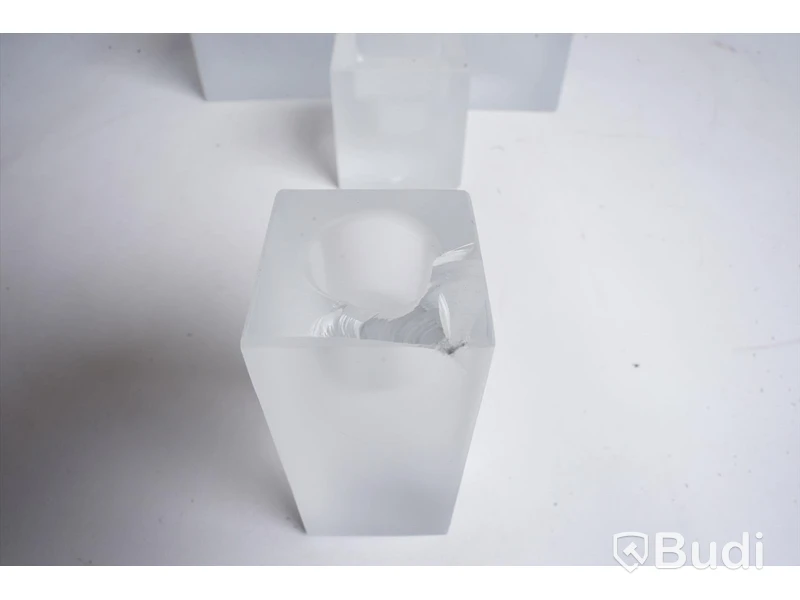 4 st ljuslyktor i glas från Orrefors samt en glasskål
