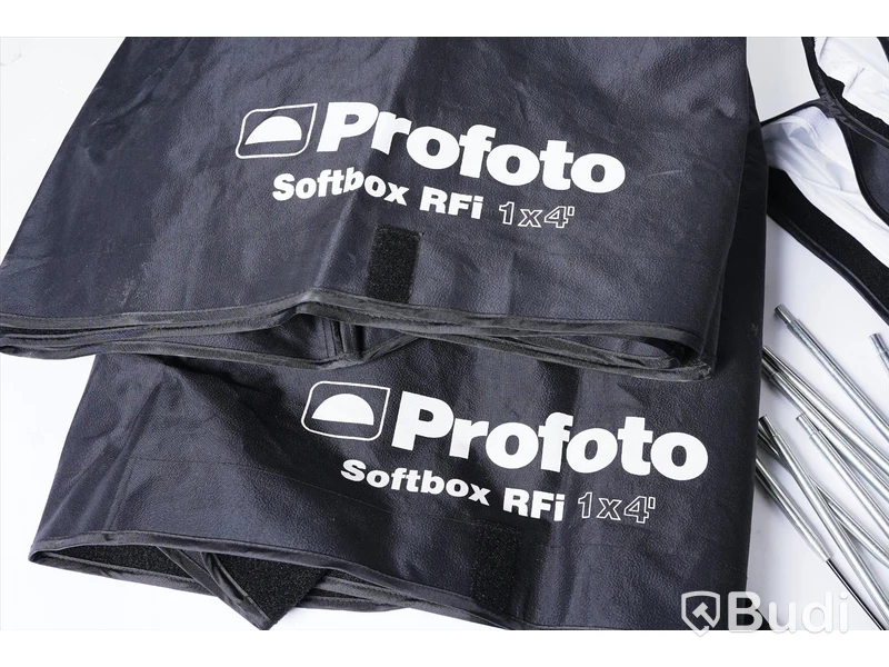 Profoto parti med studioväska på hjul, "handheld" stativ, och softboxar mycket mer.