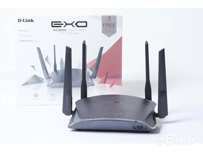 Smart Mesh Wi-Fi Router, D- Link EXO AC2600 med Gigabit Ethernet Media Converter