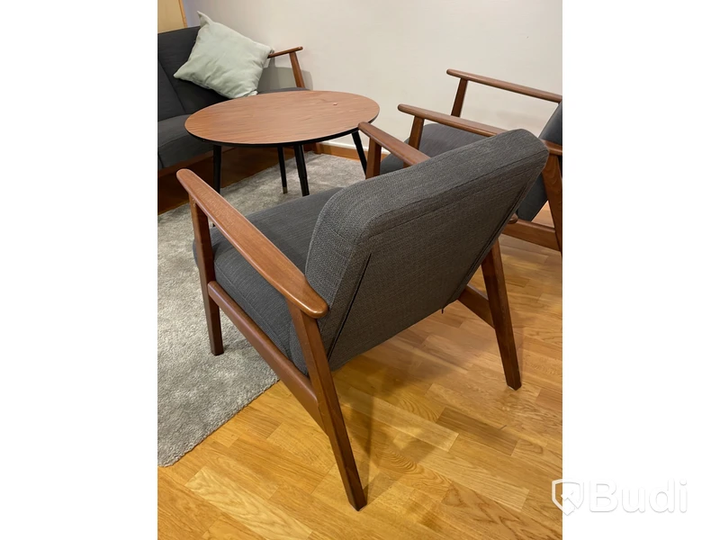 Soffgrupp IKEA - soffa, 2 st fåtöljer, matta och bord