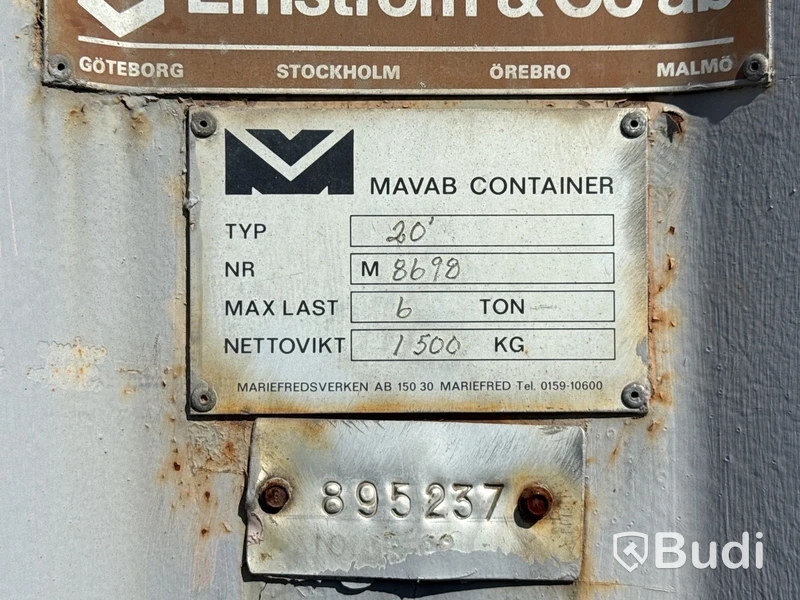 20-fots container med innehåll (bygg)