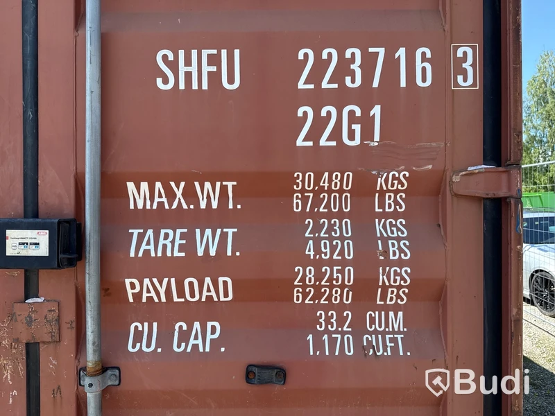 20 fots isolerad container med säkerhetsdörr | inkl. Innehåll