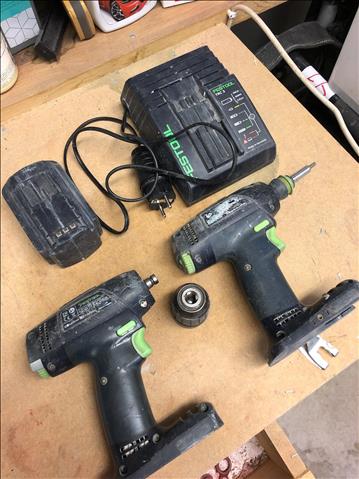 festool skruvdragare med 1st batteri och laddare