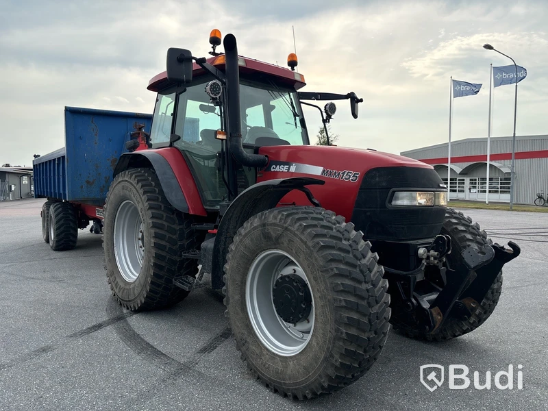 Traktor Case MXM 155 |2295h | 2005 & lastväxlarvagn med flak Bigab 15-19 | 2007