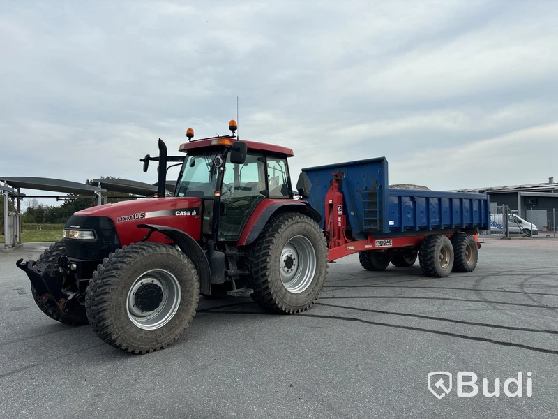 Traktor Case MXM 155 |2295h | 2005 & lastväxlarvagn med flak Bigab 15-19 | 2007