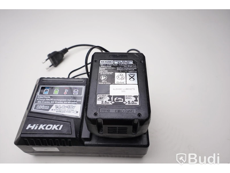 Batteridriven plåtsax HIKOKI CE18DSL med laddare och extra batteri