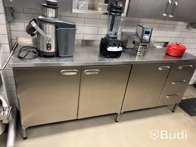 Rostfri bänk med förvaring