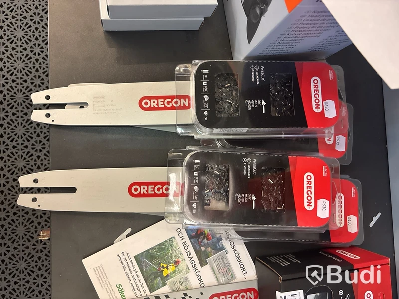 Parti sågkedjor, svärd, trimmertråd & skyddsutrustning