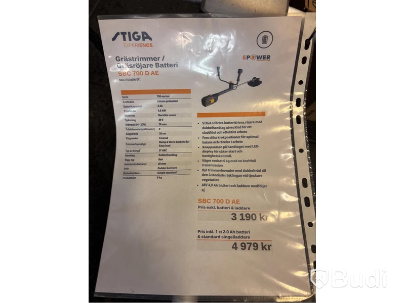 Batteridriven röjsåg Stiga SBC 700 D AE