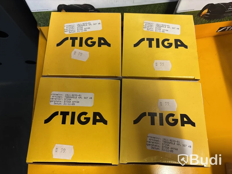 Tillbehör till Stiga (trimmerhuvuden, batteri, batteritestare)