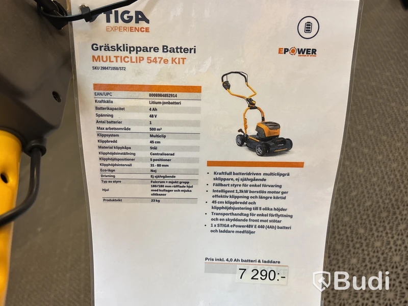 Batteridriven gräsklippare Stiga Multiclip 547e