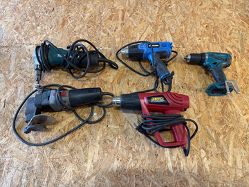 Plåtsaxar, värmepistoler & skruvdragare