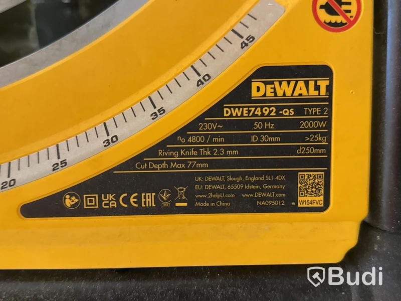 Klyvsåg Dewalt DWE7492 med sågbord DWE74911