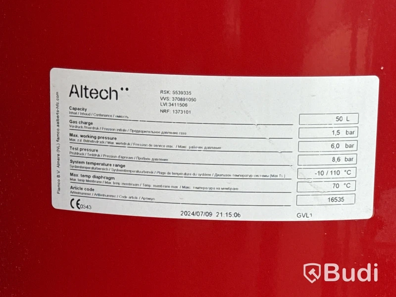 2 st expansionskärl Altech | 50 L