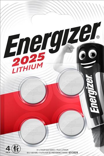 (NY) 10 st. Batteri, 4-pack — Energizer, 3V, CR2025, Totalt ord. pris inkl. moms: ca 700 kr
