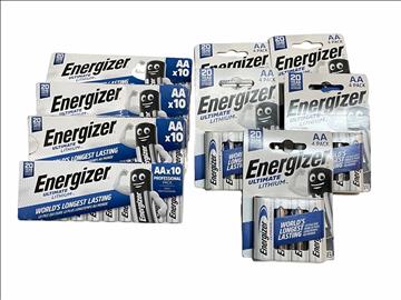 (NY) Parti batterier — Energizer, Ultimate Lithium, AA, Totalt ord. pris inkl. moms: ca 1600 kr