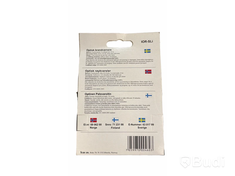 4 st. Optisk Brandvarnare — ICAS IOR-SLi, Totalt ord. pris inkl. moms: ca 1480 kr