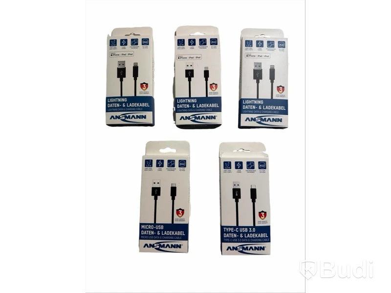 5 st Ansmann, 1,2m data-laddkablar, lightning, Type C, Micro usb. Se beskrivning för mer info. Totalt ord. pris inkl. moms ca: 800 kr