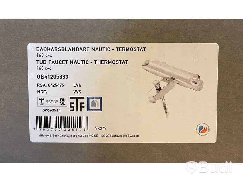 Badkarsblandare — Gustavsberg Nautic Termostat 160c-c, Ord. pris inkl. moms: ca 2500 kr