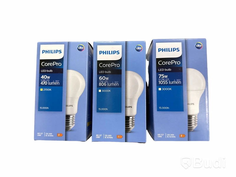 Parti med Philips glödlampor, diverse modeller, Totalt ord. pris inkl. moms: ca 6000 kr