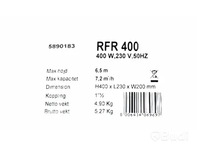 Länspump Altech Clean Rfr 400W, Ord. pris inkl. moms: ca 3280 kr