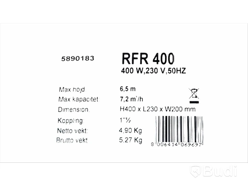 Länspump Altech Clean Rfr 400W, Ord. pris inkl. moms: ca 3280 kr