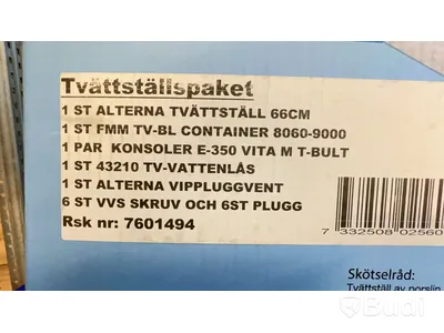 5 st. Alterna Tvättställspaket. Totalt ord. pris inkl. moms: ca 4500 kr