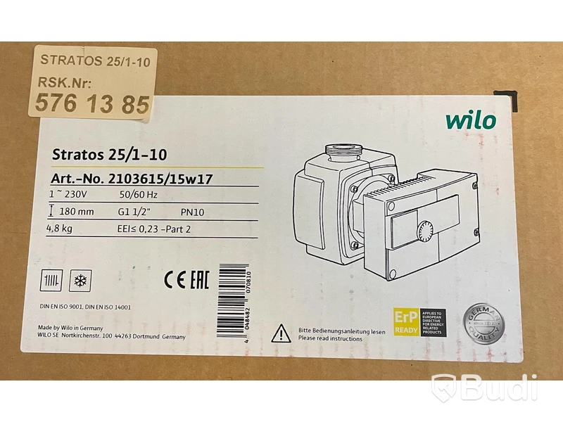 Cirkulationspump Wilo Stratos 25/1-10, Ord. pris inkl. moms: ca 11.290 kr
