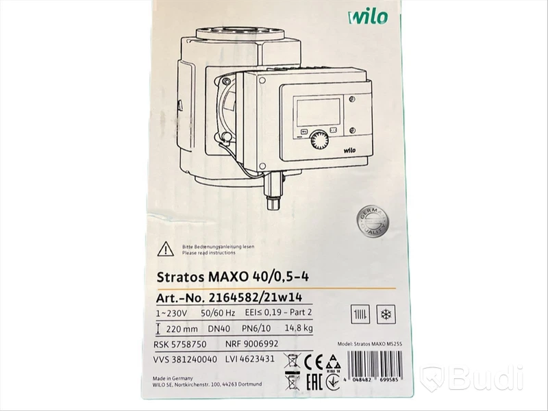 Cirkulationspump Stratos maxo 40/0.5-4, Ord. pris inkl. moms: ca 27.000 kr