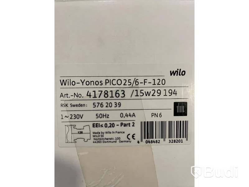 Cirkulationspump Wilo Yonos Pico, 25/6-F-120, Ord. pris inkl. moms: ca 4800 kr
