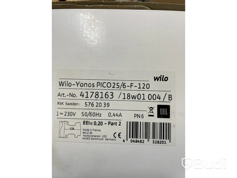 Cirkulationspump Wilo Yonos Pico, 25/6-F-120, Ord. pris inkl. moms: ca 2800 kr