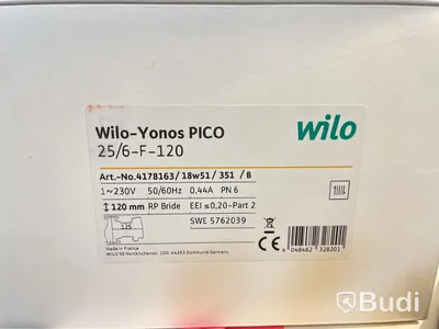 Cirkulationspump Wilo Yonos Pico, 25/6-F-120, Ord. pris inkl. moms: ca 4800 kr