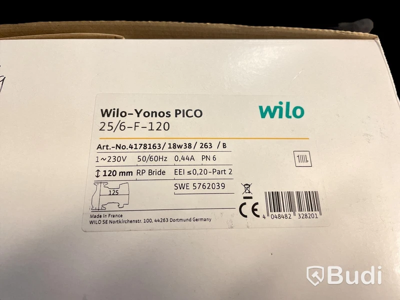 Cirkulationspump Wilo Yonos Pico, 25/6-F-120, Ord. pris inkl. moms: ca 4800 kr