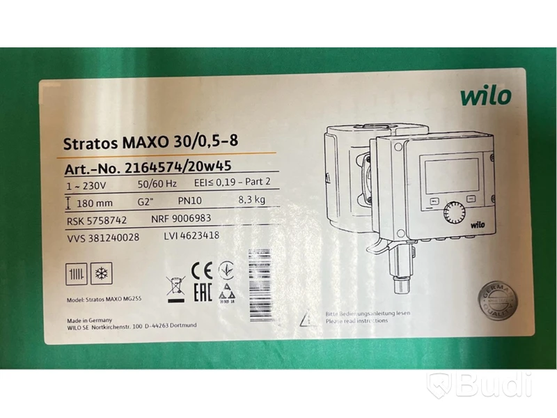 Cirkulationspump WILO Stratos maxo, 30/0,5-8, Ord. pris inkl. moms: ca 12.500 kr