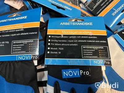 Parti med arbetshandskar och montagehandskar Novipro, olika modeller, stl. M