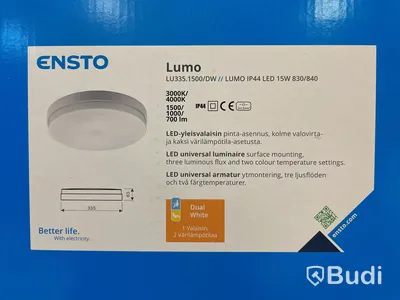Plafondarmatur Lumo, Ensto, LU335R, IP44 LED, 15W, 830/840 R, Ord. pris inkl. moms: ca 1400 kr