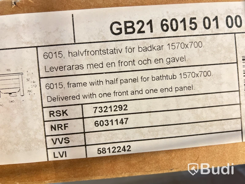 Halvfrontstativ 6015 Gustavsberg vit,
