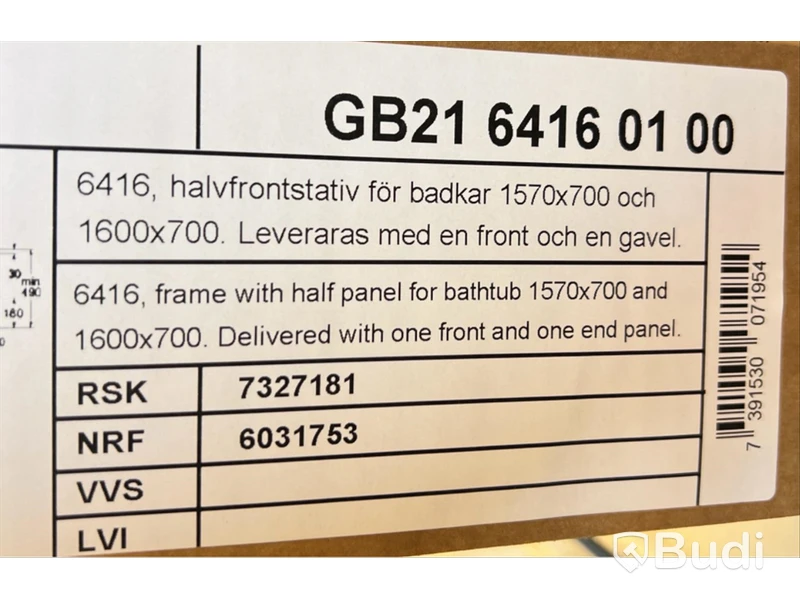 Halvfrontstativ 6416 Gustavsberg vit, Ord. pris inkl. moms: ca 3000 kr