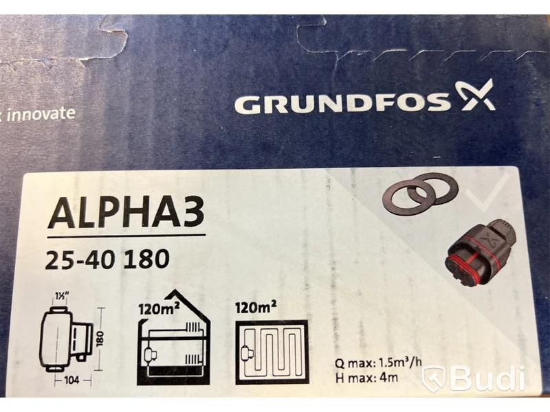 Cirkulationspump, Grundfos Alpha3 25-40 180