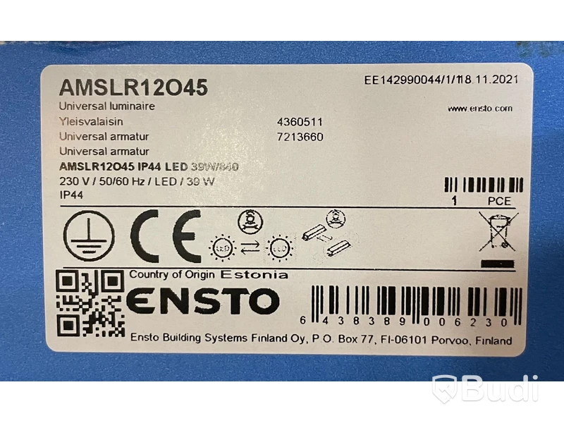 2 st. armaturer, Ensto Monix Slim IP44 allmän armatur, 39W/840 230V, Totalt ord. pris inkl. moms: ca 4500 kr