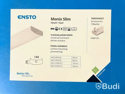 2 st. armaturer Ensto Monix Slim IP44 allmän armatur, 39W/840 230V, Totalt ord. pris inkl. moms: ca 4500 kr
