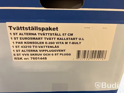 Tvättställspaket Alterna 57 cm, Grohe Eurosmart vippventil