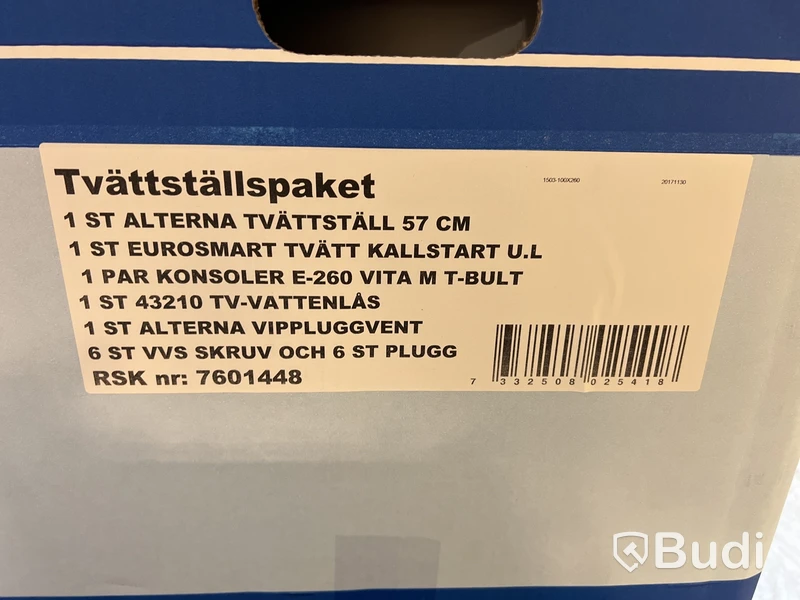Tvättställspaket Alterna 57 cm, Grohe Eurosmart vippventil