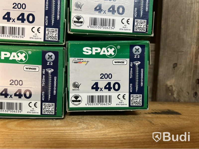 Parti med träskruv Spax, 4x40mm TFX, FZB ETA-12/0114